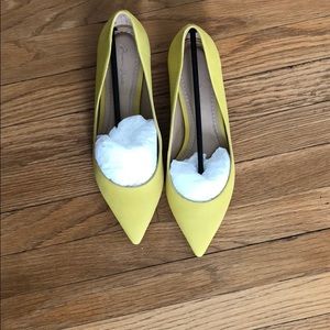 Yellow Pointed Toe Flats Size 7